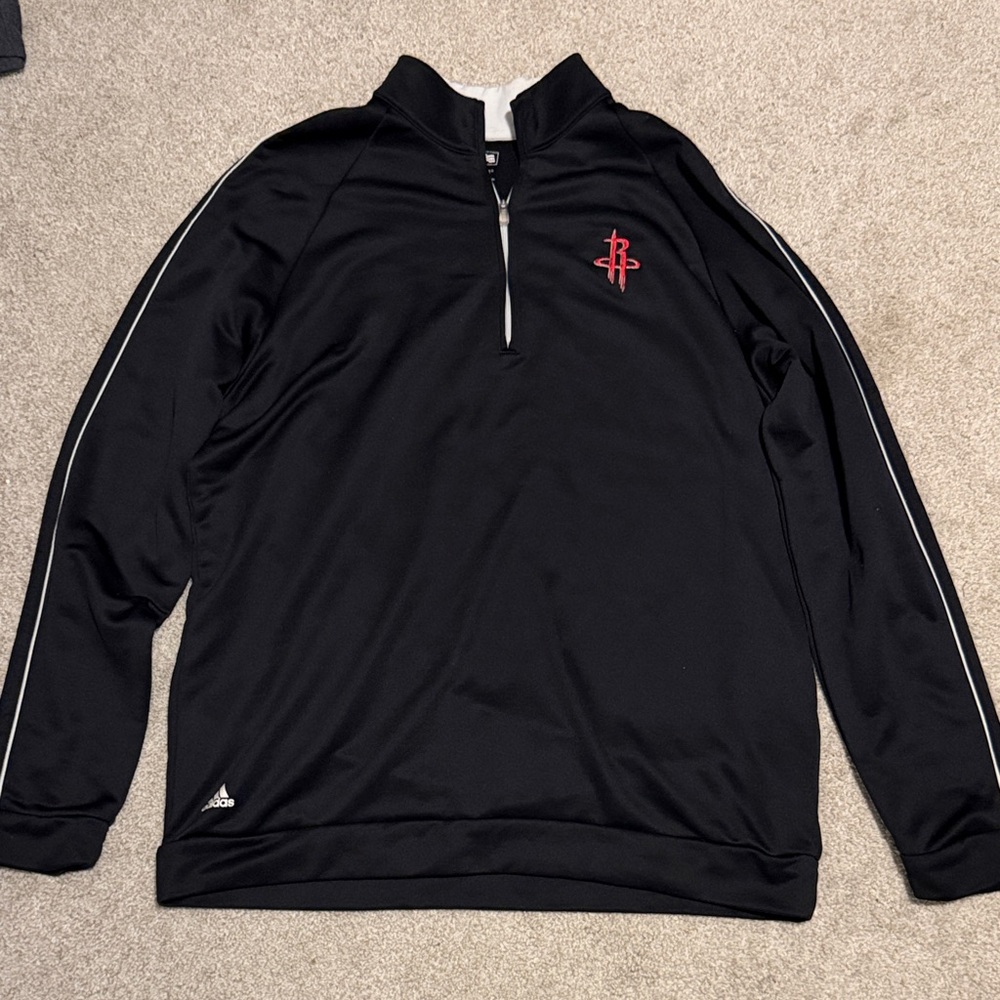 Adidas Black Quarter-Zip with Red Accent